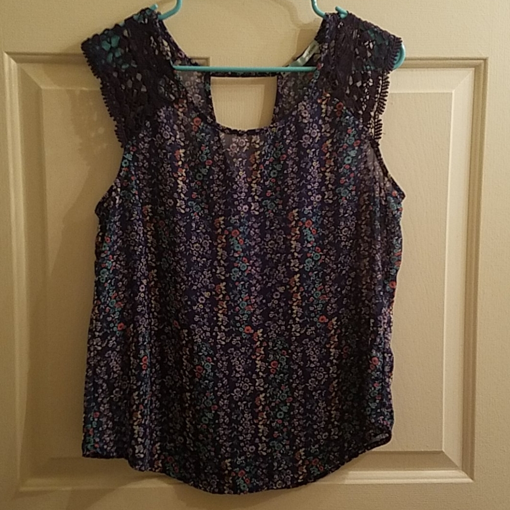 Maurices Floral Sleeveless Chiffon Blousey Top